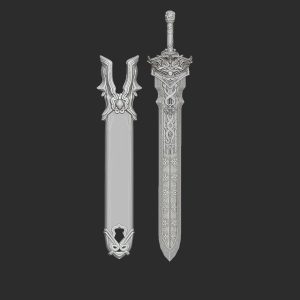 图片[1]-JG0223 龙泉剑3D模型STL三维图立体图手办OBJ建模雕刻数据文件打印素材-3D素材资源仓
