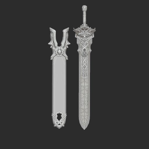 JG0223 龙泉剑3D模型STL三维图立体图手办OBJ建模雕刻数据文件打印素材-3D素材资源仓