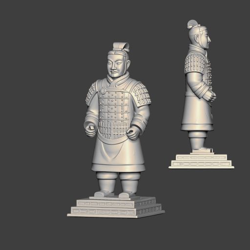JG0200兵马俑站立摆件STL文件三维图立体图建模精雕图雕刻机玉雕图木雕图圆雕图3D打印模型数据-3D素材资源仓