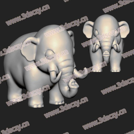 JG0248可爱小象动物卡通Q版-3D素材资源仓