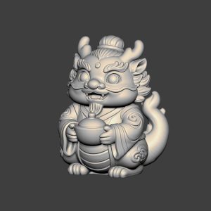 图片[1]-JG0202貔貅送财小龙招财STL文件三维图立体图建模精雕图雕刻机玉雕图木雕图圆雕图3D打印模型数据-3D素材资源仓