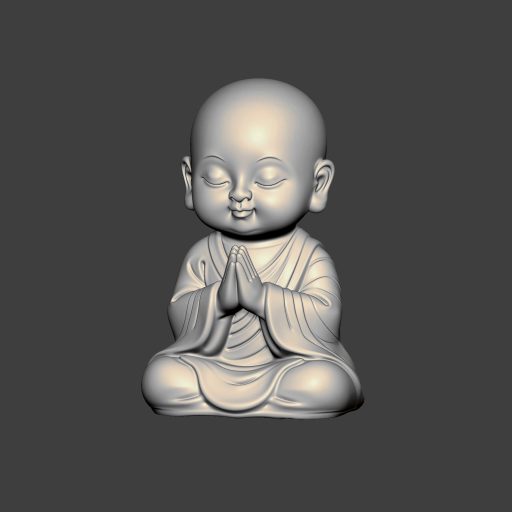 JG0204小和尚禅坐冥想STL文件三维图立体图建模精雕图雕刻机玉雕图木雕图圆雕图3D打印模型数据-3D素材资源仓