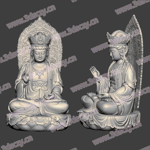 3D0290地藏王菩萨2文件STL文件OBJ三维图立体图建模精雕图雕刻机玉雕图木雕图圆雕图3D打印模型数据-3D素材资源仓