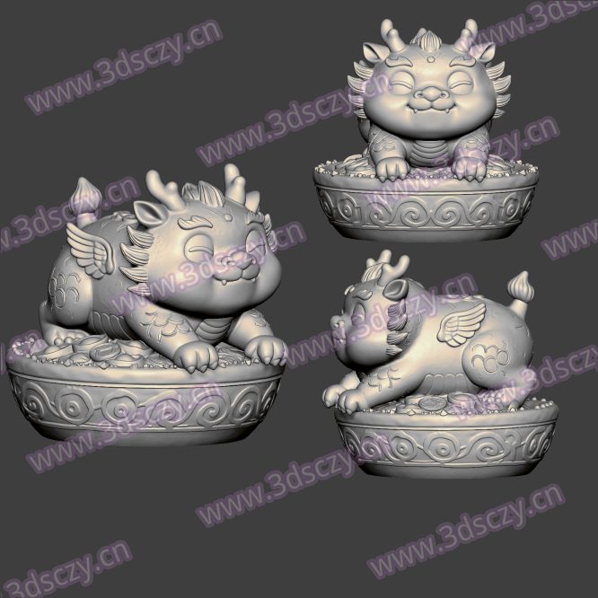 JG0323 招财貔貅8摆件神兽STL文件三维图立体图建模精雕图雕刻机玉雕图木雕图圆雕图3D打印模型数据-3D素材资源仓