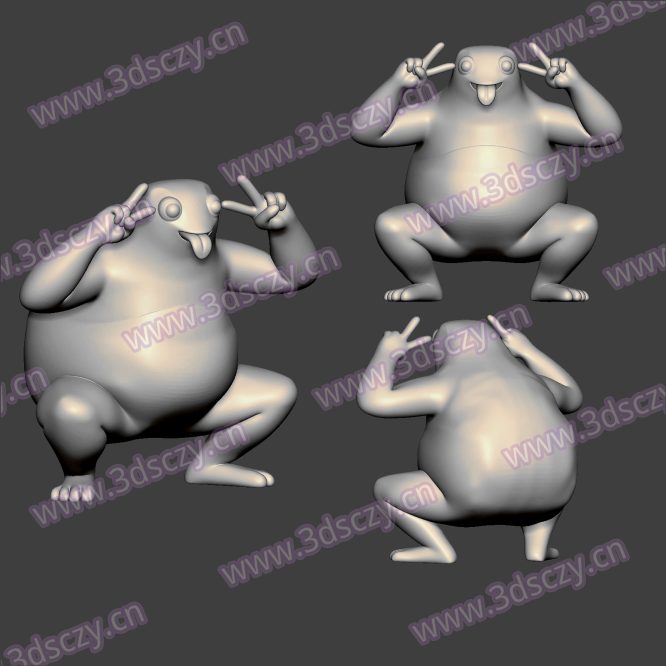 3D0351抽象奶龙吐舌头STL文件三维图立体图建模精雕图雕刻机玉雕图木雕图圆雕图3D打印模型数据-3D素材资源仓