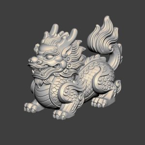 图片[1]-JG0211Q版小麒麟貔貅摆件STL文件三维图立体图建模精雕图雕刻机玉雕图木雕图圆雕图3D打印模型数据-3D素材资源仓