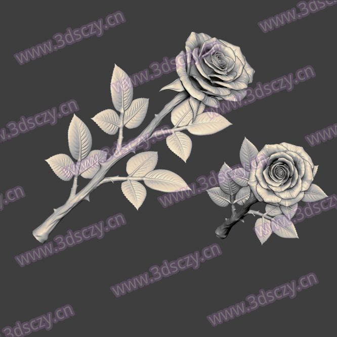 3D0360玫瑰花绽放4鲜花STL文件三维图立体图建模精雕图雕刻机玉雕图木雕图圆雕图3D打印模型数据-3D素材资源仓