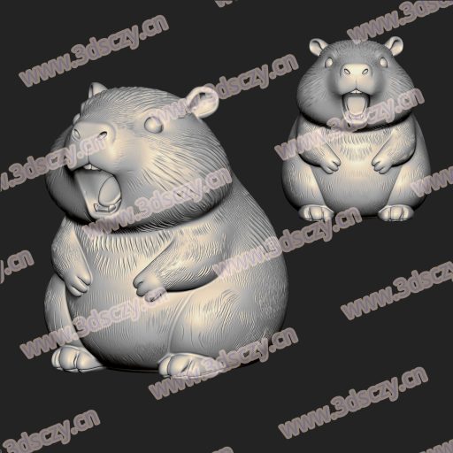 JG0268咆哮的土拨鼠卡通Q版STL文件三维图立体图建模精雕图雕刻机玉雕图木雕图圆雕图3D打印模型数据-3D素材资源仓