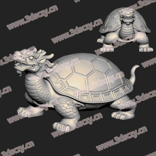 JG0270玄武神龟龙龟神兽摆件STL文件三维图立体图建模精雕图雕刻机玉雕图木雕图圆雕图3D打印模型数据-3D素材资源仓