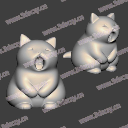 3D0294犯困的可爱小猫STL文件三维图立体图建模精雕图雕刻机玉雕图木雕图圆雕图3D打印模型数据-3D素材资源仓