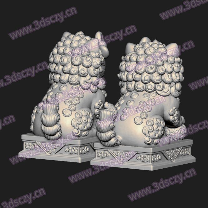 图片[3]-000595石狮子凯蒂猫STL文件三维图立体图建模精雕图雕刻机玉雕图木雕图圆雕图3D打印模型数据-3D素材资源仓
