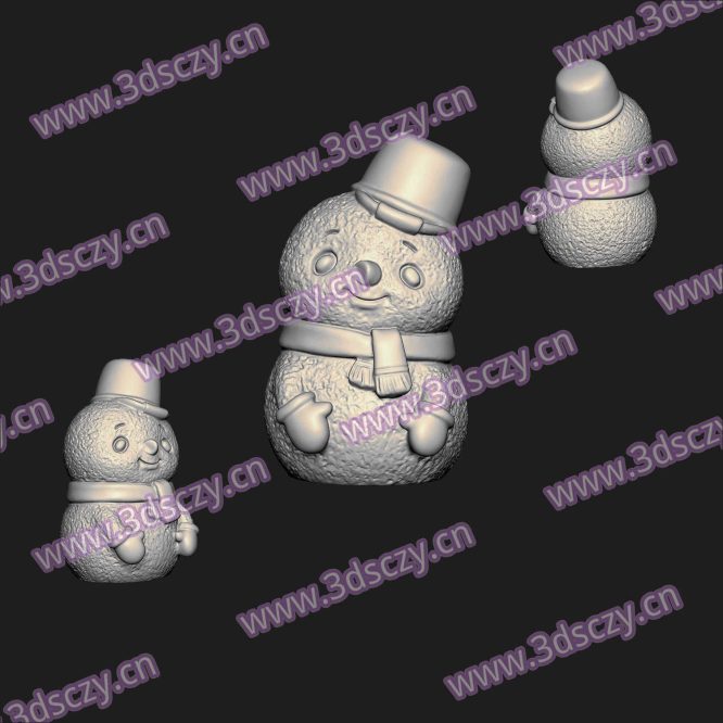 000625圣诞雪人铁桶圆雕图STL文件三维图立体图建模精雕图雕刻机玉雕图木雕图3D打印模型数据-3D素材资源仓