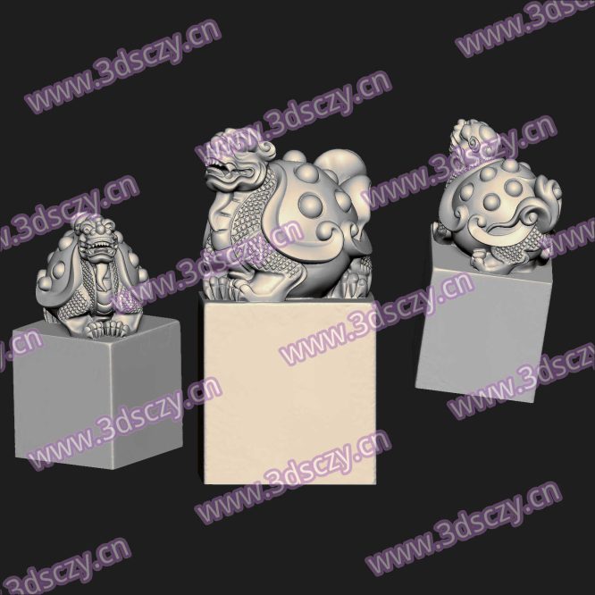 000629乌龟印章立体图圆雕图STL文件三维图立体图建模精雕图雕刻机玉雕图木雕图3D打印模型数据-3D素材资源仓