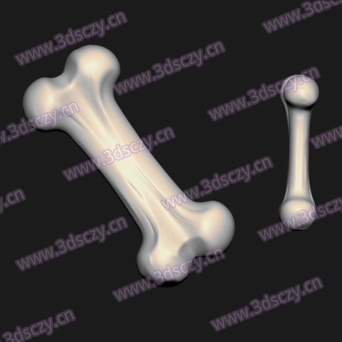 000919骨头圆雕图STL文件三维图立体图建模精雕图雕刻机玉雕图木雕图3D打印模型数据-3D素材资源仓