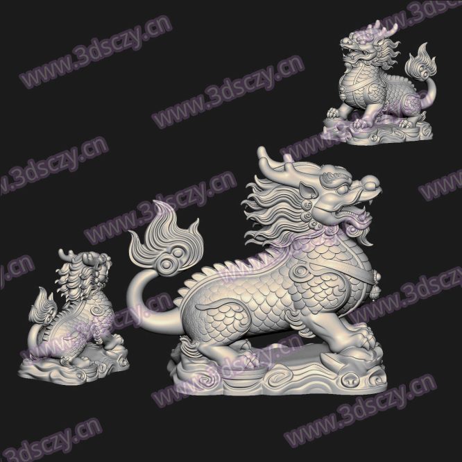 000935踏云招财貔貅桌面摆件圆雕图STL文件三维图立体图建模精雕图雕刻机玉雕图木雕图3D打印模型数据-3D素材资源仓