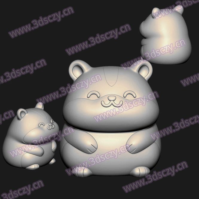 001033可爱小胖仓鼠卡通圆雕图STL文件三维图立体图建模精雕图雕刻机玉雕图木雕图3D打印模型数据-3D素材资源仓